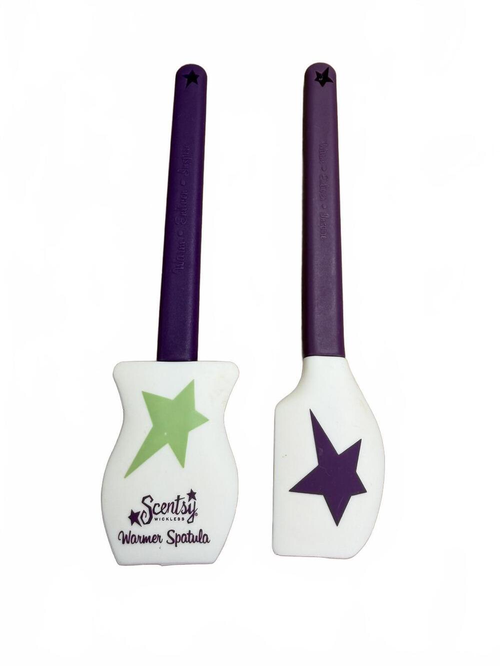 Scentsy Silicone Spatula Set Purple White Kitchen wax Warmer Scrapper Lot of 2